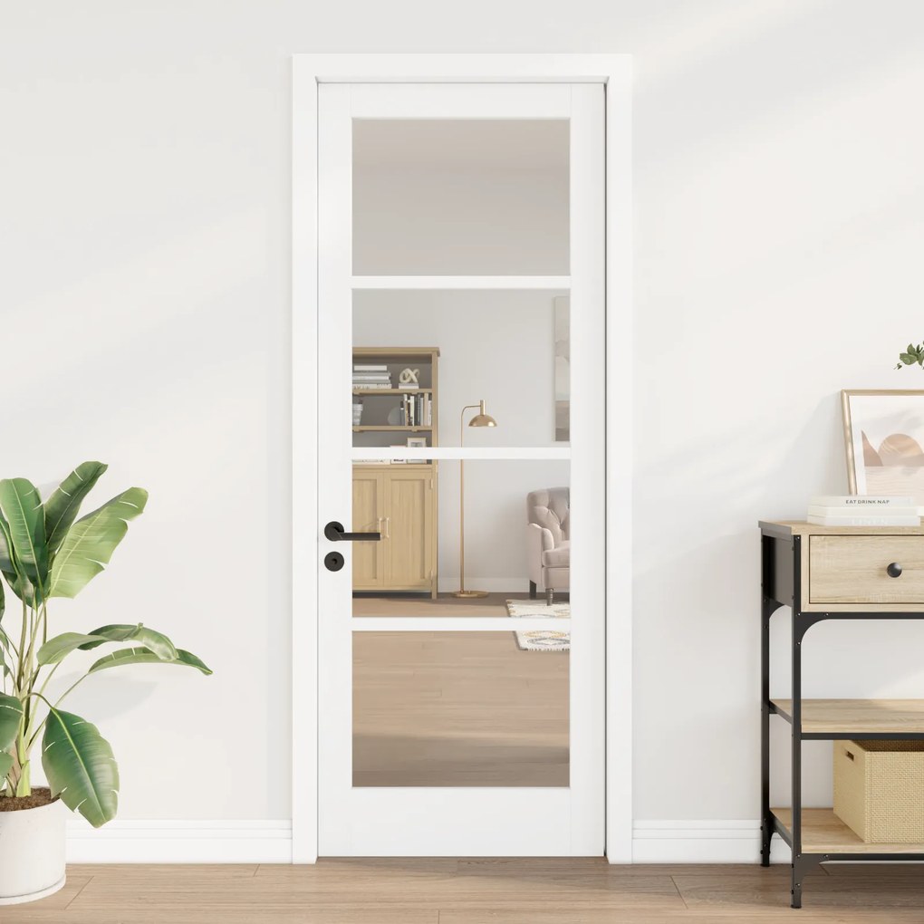 vidaXL Εσωτερική Πόρτα με Γυαλί 'ORKDAL' Λευκή 78x211x4 εκ.
