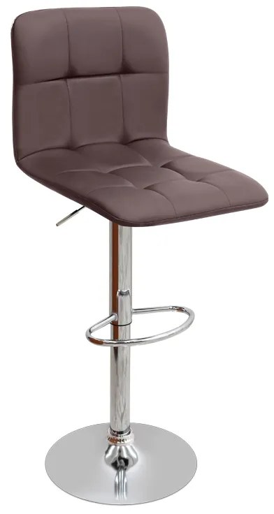 Σκαμπό μπαρ Carmelo Megapap με ρυθμιζόμενο ύψος PU καφέ - βάση χρωμίου 45x42x90/113εκ.