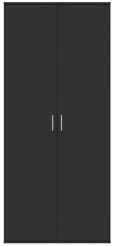 vidaXL Ντουλάπι Μαύρο 80x35x180 εκ. από Επεξεργασμένο Ξύλο