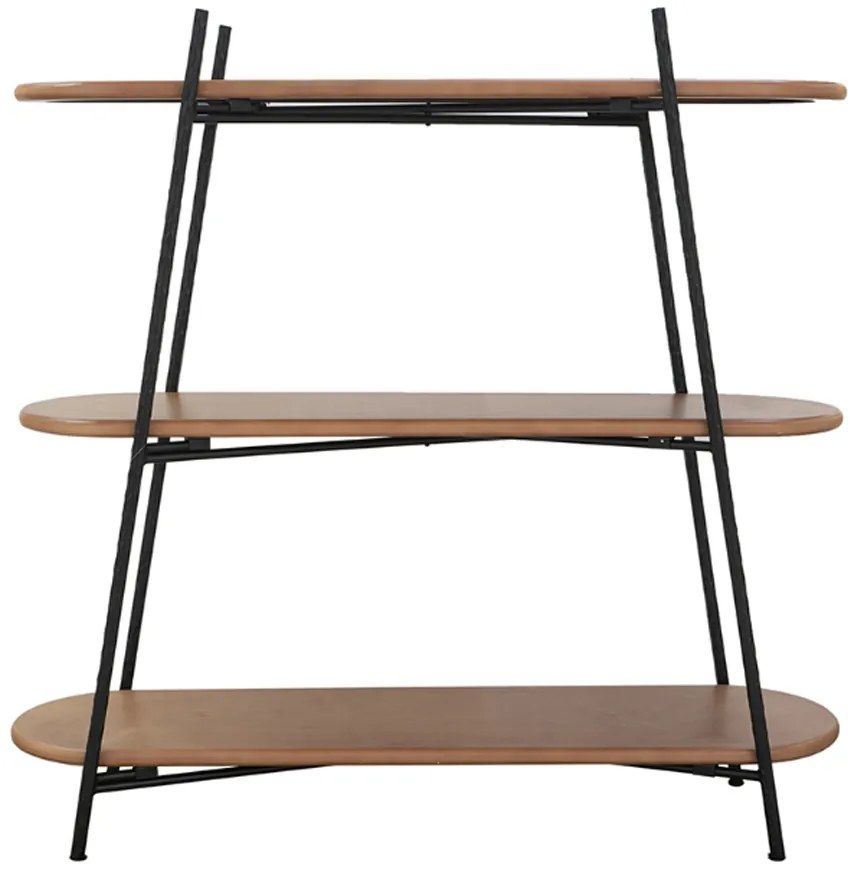 Artekko Artekko Shelf Ραφιέρα Βιβλιοθήκη 3 Επιπέδων MDF Μέταλλο Καφέ Μαύρο (108x35.5x107)cm 86709