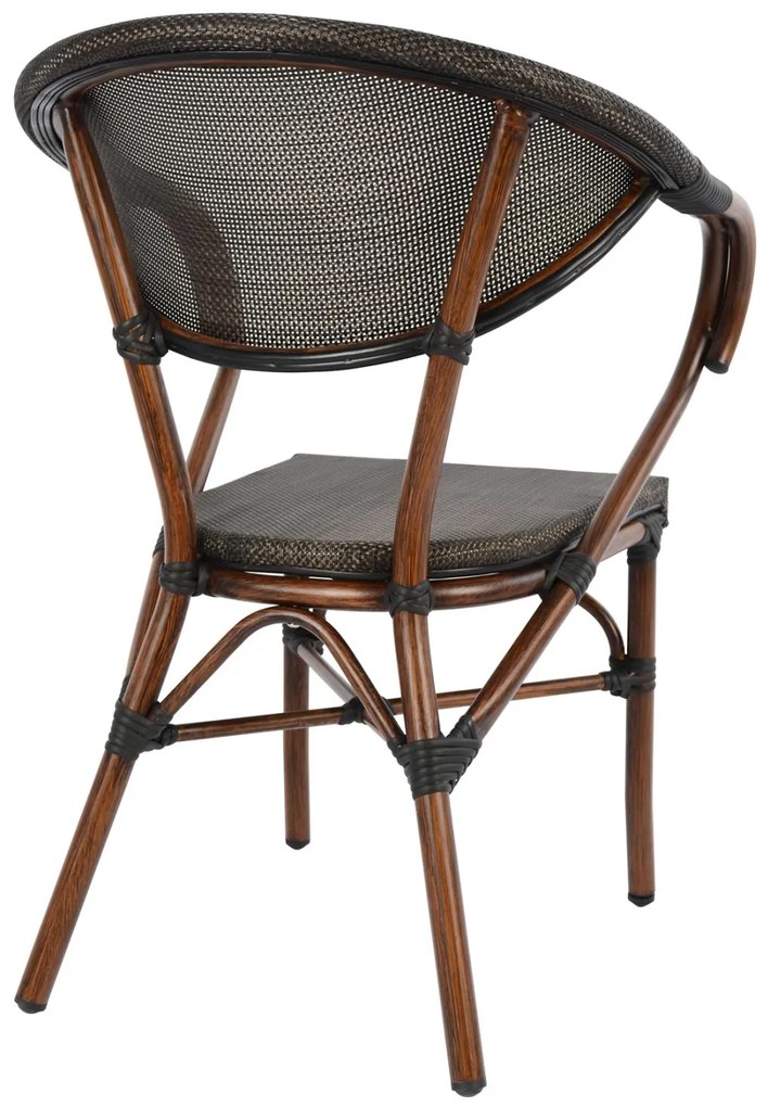 Καρέκλα - Πολυθρόνα CLAY C5025 Αλουμινίου Bamboo Look Καφέ με Textline 60,5x59x81 εκ. 60.5x59x81 εκ.