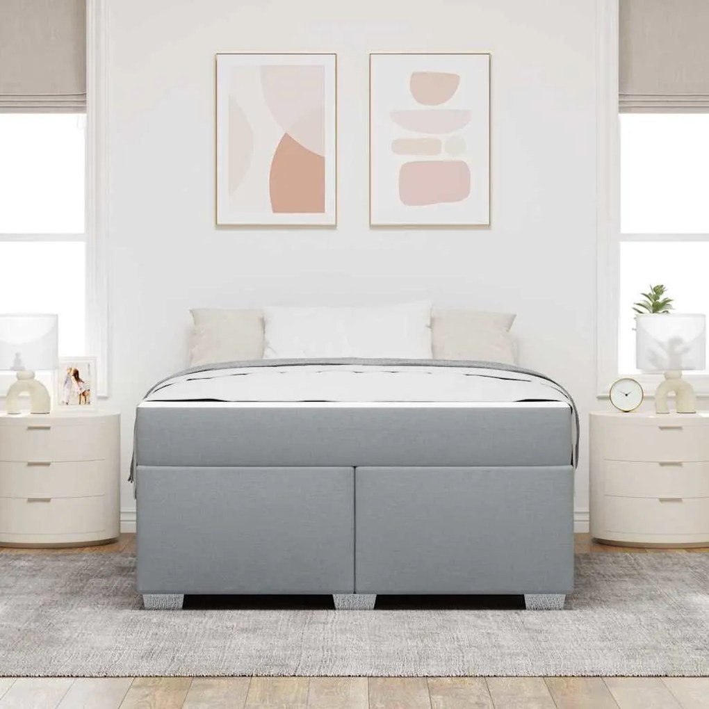 vidaXL Σκελετός Κρεβατιού Άλλο Ανοιχτό γκρι 140 x 200 cm ύφασμα