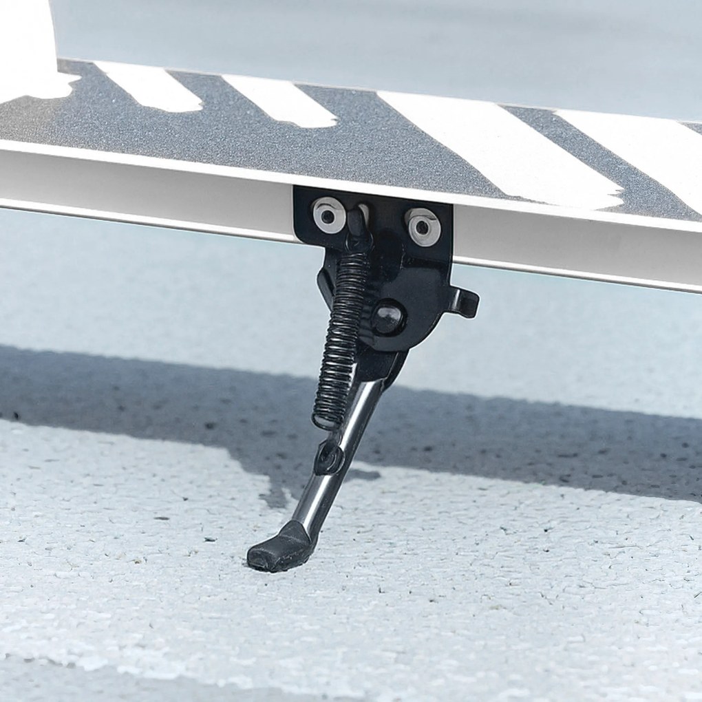 AIYAPLAY Παιδικό πατίνι, Διπλά φρένα, Μεταλλικός σκελετός, Στήριγμα ποδιού, αναδιπλούμενο, 3-8 ετών, Λευκό