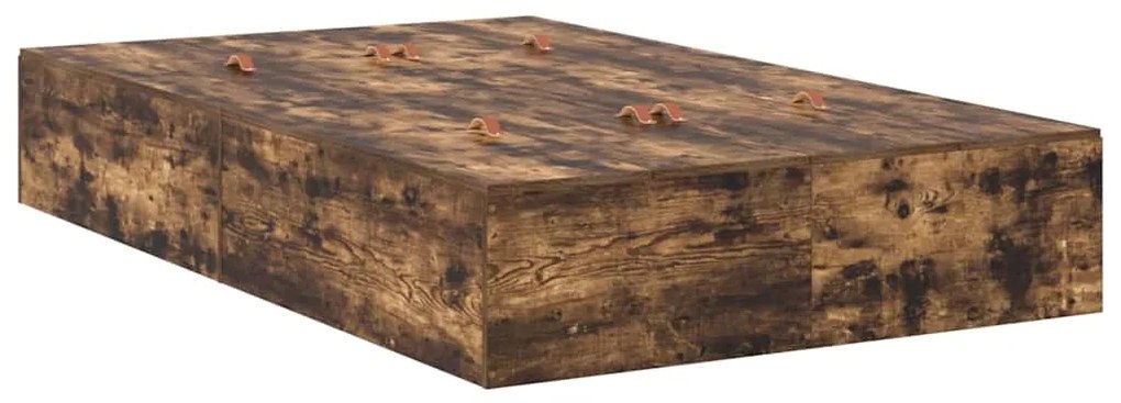 vidaXL Κρεβάτι με αποθηκευτικό χώρο Καπνιστό Δρύς 120 x 190 cm