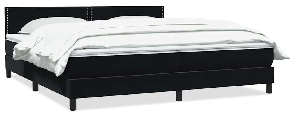 vidaXL Box Spring Κρεβάτι με στρώμα Μαύρο 180x220 cm Βελούδινο