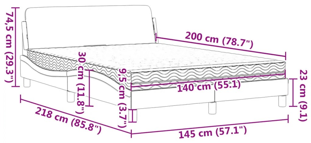 ΚΡΕΒΑΤΙ ΜΕ ΣΤΡΩΜΑ ΑΝΟΙΧΤΟ ΓΚΡΙ 140X200 ΕΚ. ΥΦΑΣΜΑΤΙΝΟ 3208404