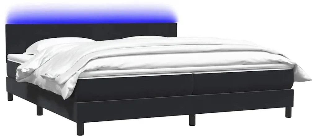 vidaXL Κρεβάτι Boxspring με Στρώμα Μαύρο 200x210 εκ. Βελούδινο