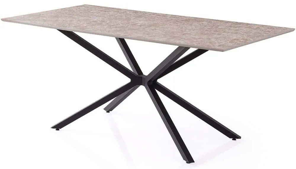 Τραπέζι Nox 974NMB2215 180x90x79cm Stone Effect Grey Mdf,Μέταλλο