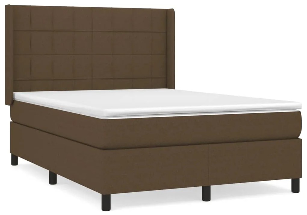 ΚΡΕΒΑΤΙ BOXSPRING ΜΕ ΣΤΡΩΜΑ ΣΚΟΥΡΟ ΚΑΦΕ 140X190 ΕΚ. ΥΦΑΣΜΑΤΙΝΟ 3131428