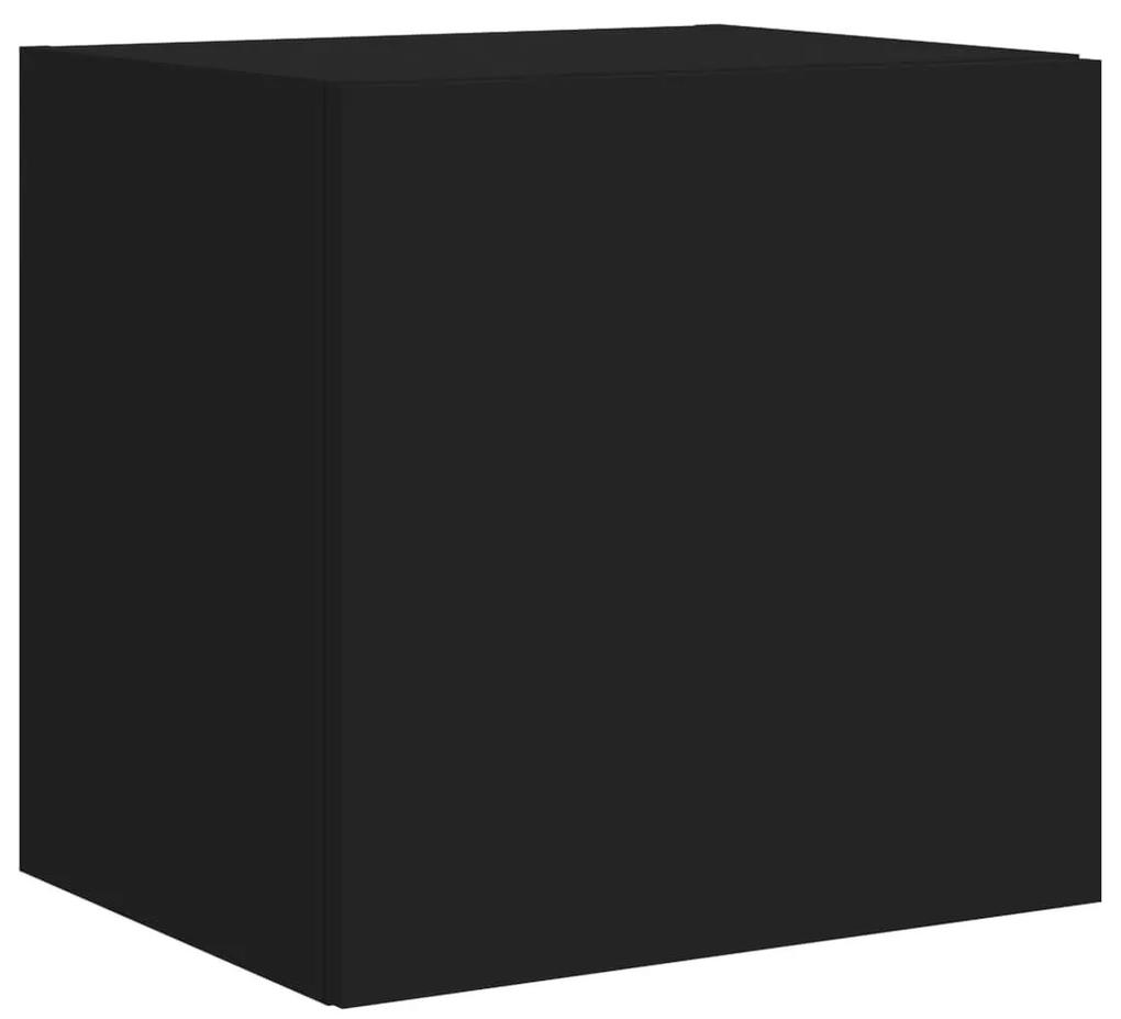 Έπιπλα Τοίχου Τηλεόρασης με LED 2 Τεμ. Μαύρα 40,5x35x40 εκ. - Μαύρο