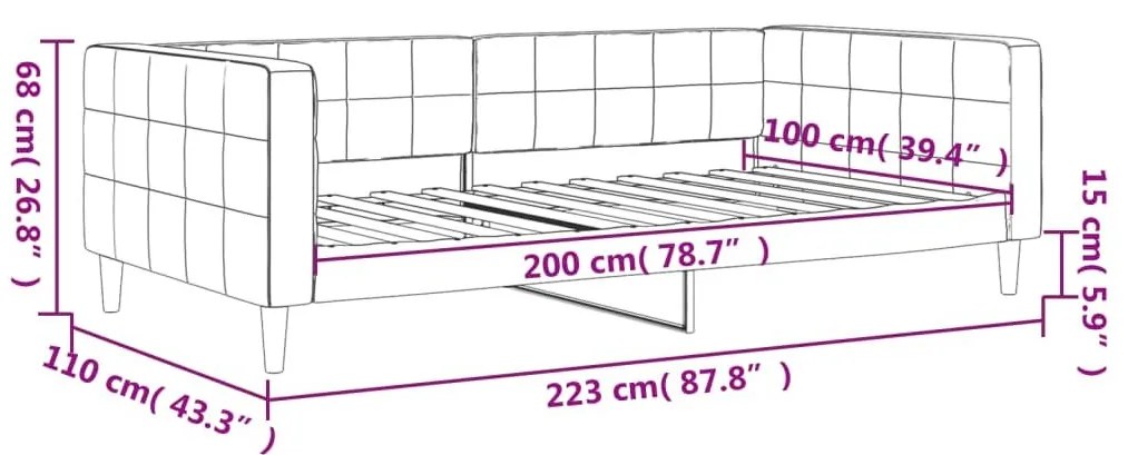 Καναπές Κρεβάτι Σκούρο Πράσινο 100 x 200 εκ. Βελούδινος - Πράσινο