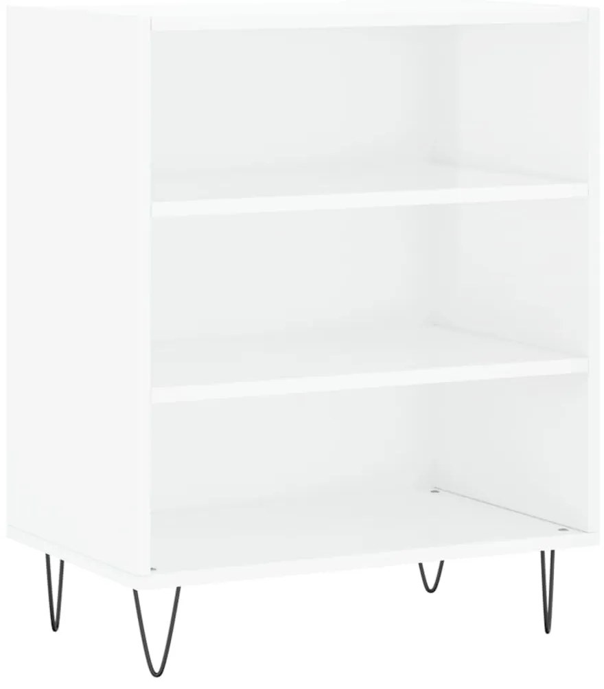 vidaXL Ραφιέρα Γυαλιστερή Λευκή 57 x 35 x 70 εκ. από Επεξεργ. Ξύλο