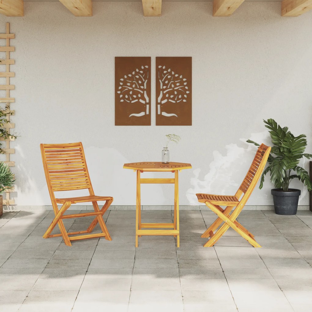 vidaXL Σετ Εξωτερικών Επίπλων 3 pcs Καστανό 70 x 70 x 75 εκ