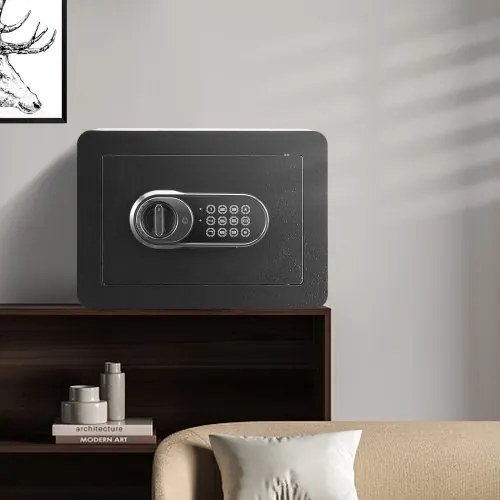 VEVOR Safe, 0.5 Cubic Feet Home Safe, Steel Security Safe with Digital Keypad and 2 Keys, Wall-Mounted Cabinet Safe Protect Cash, Gold, Jewelry, Documents for Home, Hotel, 13.8 x 9.8 x 9.8 inches