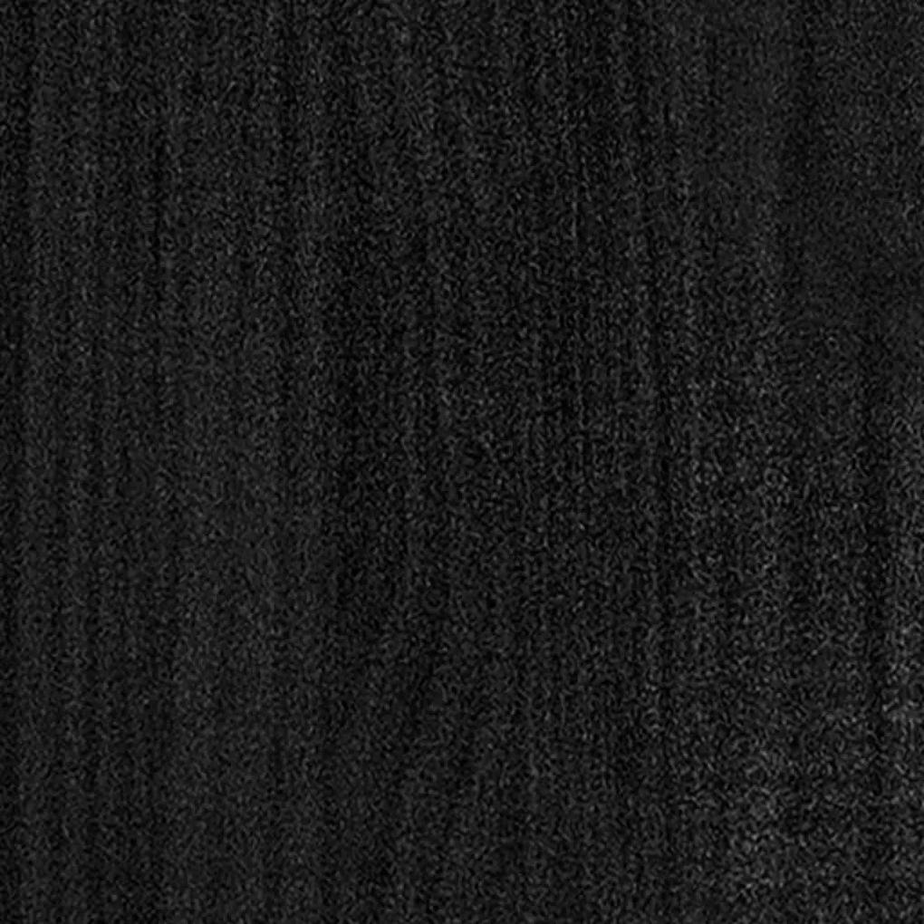 Ζαρντινιέρες 2 τεμ. Μαύρες 31 x 31 x 70 εκ. από Μασίφ Πεύκο - Μαύρο