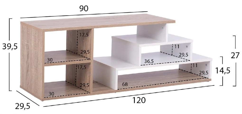 ΕΠΙΠΛΟ TV HUGH HM8764.01 120X29.5X39.5Y εκ. SONAMA  ΛΕΥΚΟ