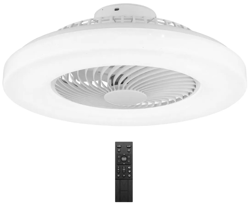 POWERTECH smart ανεμιστήρας οροφής HLL-0172 με LED φως, 36W, Φ55x20cm, λευκός
