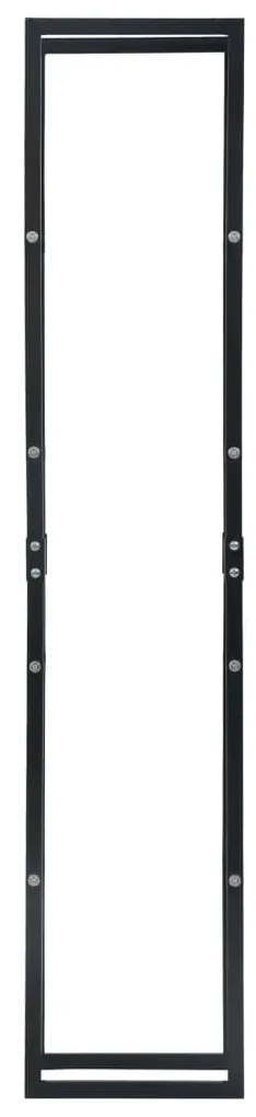 vidaXL Ράφι Καυσόξυλων Μαύρο 40 x 25 x 200 εκ. Ατσάλινο