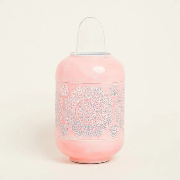 Beauty Home ΦΑΝΑΡΙ ΜΕΤΑΛΙΚΟ ΡΟΖ 30 x 20 cm