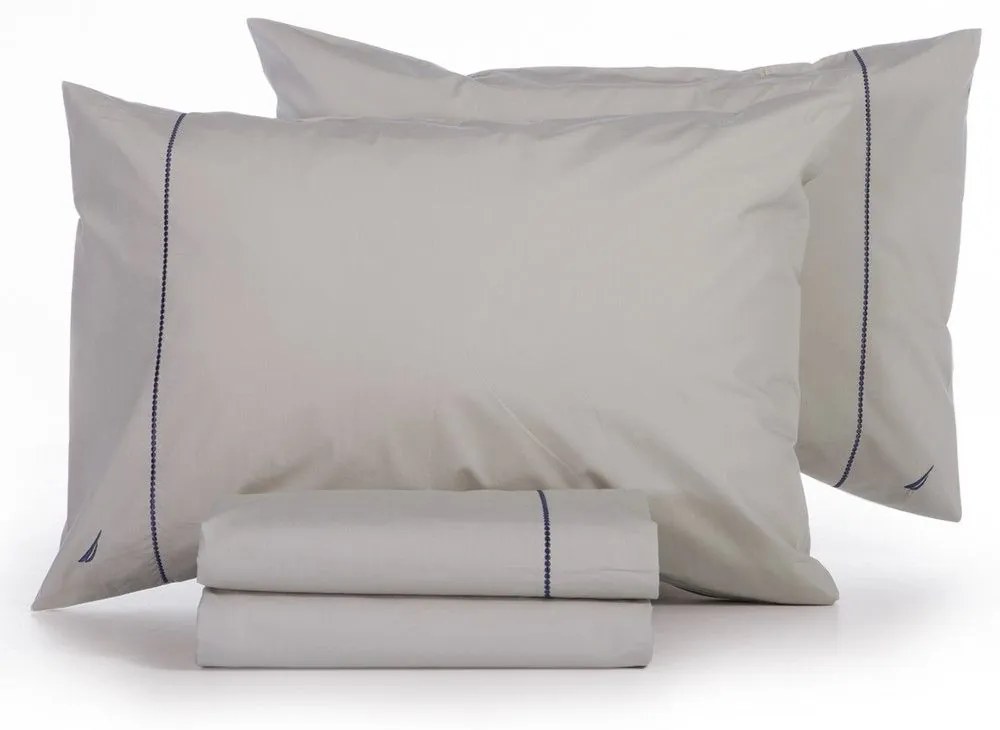 Σεντόνια Nau Wave Solid (Σετ 4τμχ) Linen Nautica Διπλό 200x270cm 100% Βαμβάκι