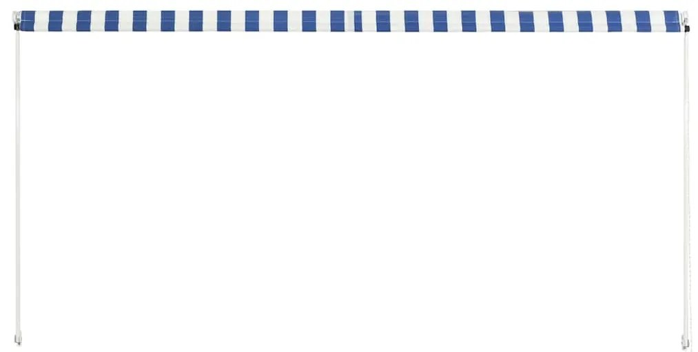 vidaXL Τέντα Συρόμενη Μπλε / Λευκό 250 x 150 εκ.