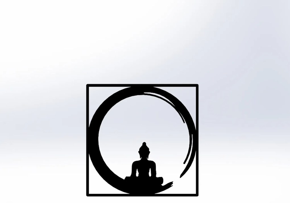 ΔΙΑΚΟΣΜΗΤΙΚΟ ΤΟΙΧΟΥ 100% ΜΕΤΑΛΛΙΚΟ ΜΑΥΡΟ BUDDHA FIGURE 50Χ50 HM7210