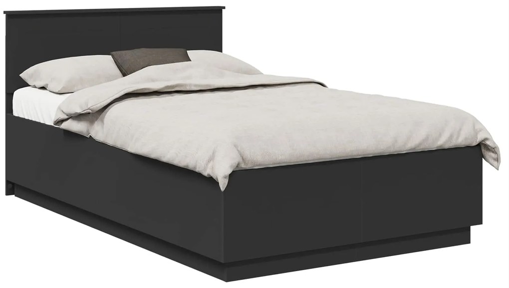 vidaXL Σκελετός Κρεβατιού Μαύρο 135 x 190 cm Επεξεργασμένο ξύλο