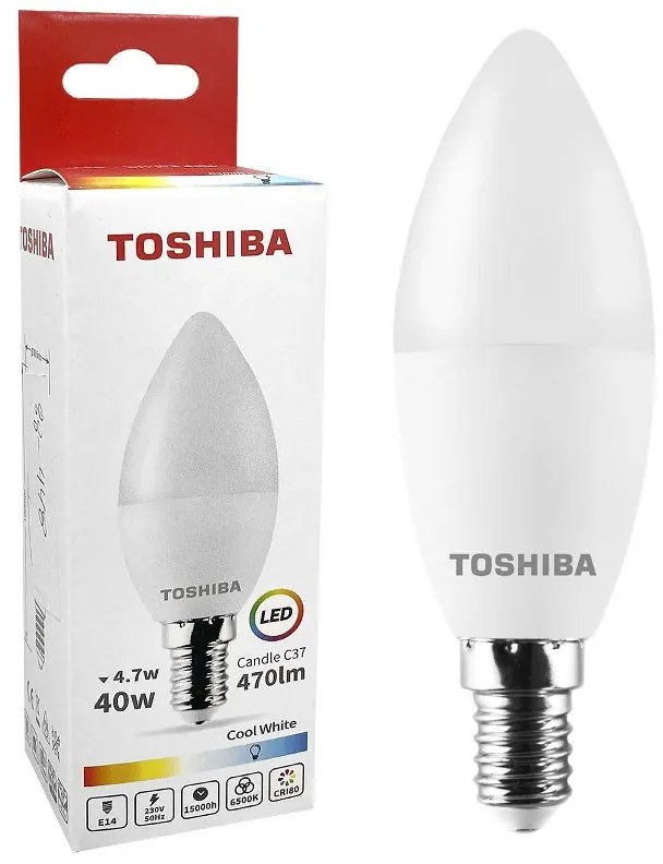 Λάμπα Led C37 4,7W E14 Ψυχρό Φως Toshiba 88-448