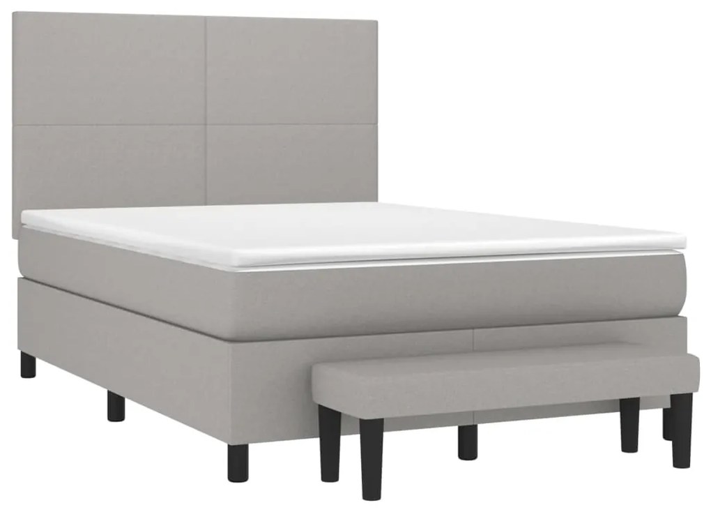 ΚΡΕΒΑΤΙ BOXSPRING ΜΕ ΣΤΡΩΜΑ ΑΝΟΙΧΤΟ ΓΚΡΙ 140X200 ΕΚ. ΥΦΑΣΜΑΤΙΝΟ 3136437