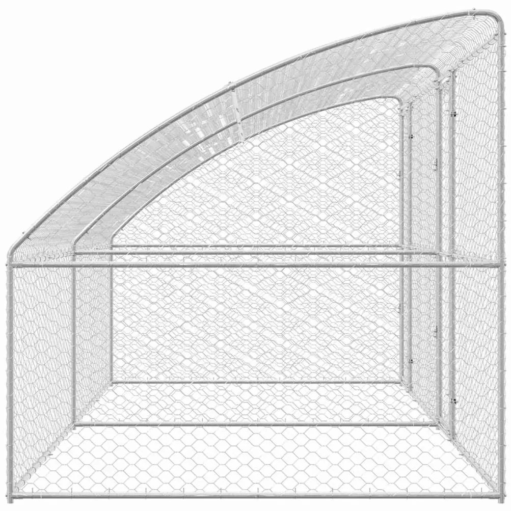 vidaXL Κλουβί Σκύλου με αποθήκευση 2 pcs Ασημί 4 x 2 x 2 m Ατσάλι