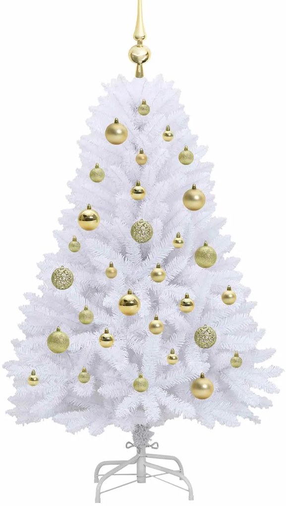 vidaXL Τεχνητό Χριστουγεννιάτικο Δέντρο με Άξονα με βάση Λευκό 120 cm