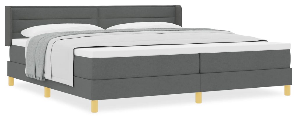vidaXL Κρεβάτι Box Spring με Στρώμα Σκούρο Γκρι, 200 x 200 εκ. Υφασμάτινη.