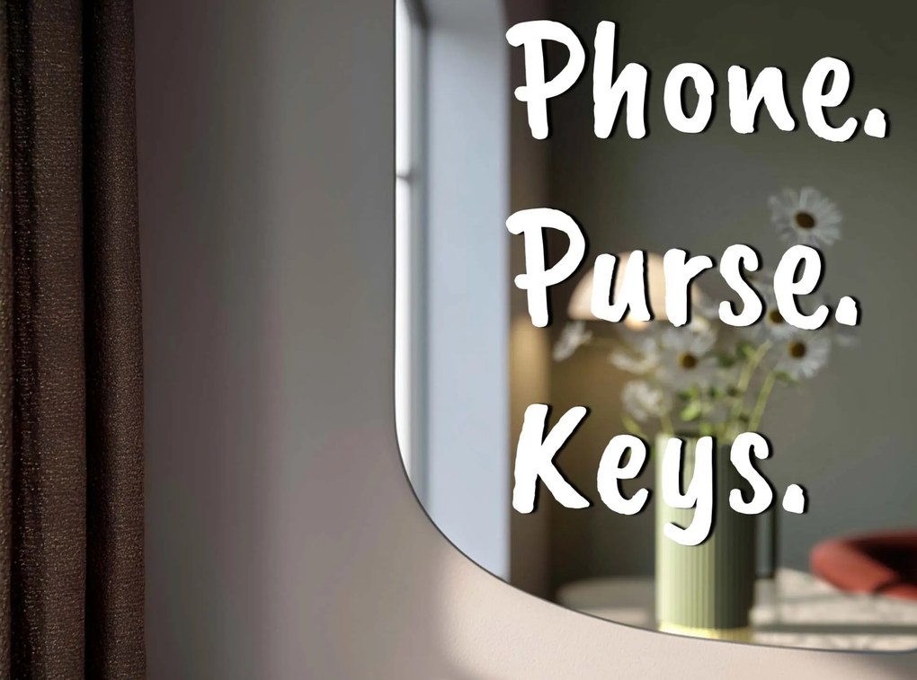 Αυτοκόλλητο για καθρέφτη S31 – Phone. Purse. Key.