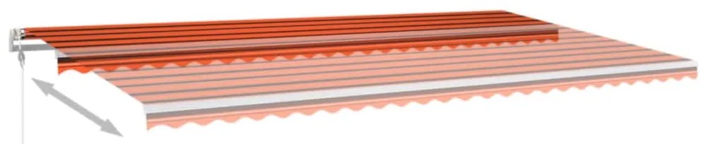 vidaXL Τέντα Αυτόματη με LED&Αισθητ. Ανέμου Πορτοκαλί/Καφέ 600x350 εκ.