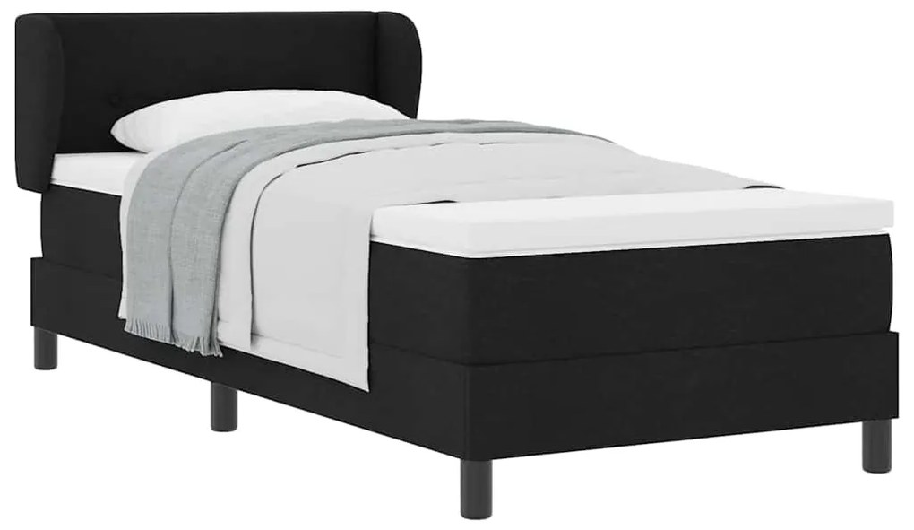 vidaXL Κρεβάτι box spring με στρώμα Μαύρο 100 x 200 cm ύφασμα