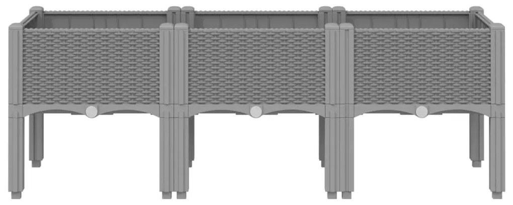 vidaXL Ζαρντινιέρα Κήπου με Πόδια Αν. Γκρι 120x40x42 εκ Πολυπροπυλένιο