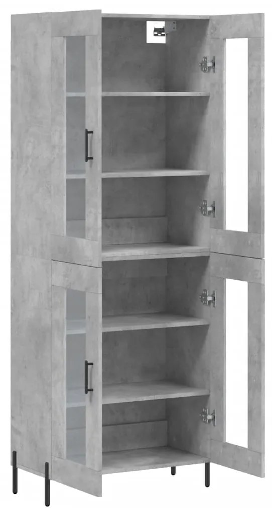 vidaXL Ντουλάπι Γκρι Σκυροδέματος 69,5x34x180 εκ. Επεξεργασμένο Ξύλο