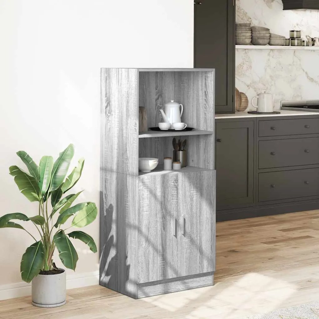 Ντουλάπι Κουζίνας Γκρι sonoma 57x41,5x131,5 εκ. Επεξεργ. Ξύλο - Γκρι