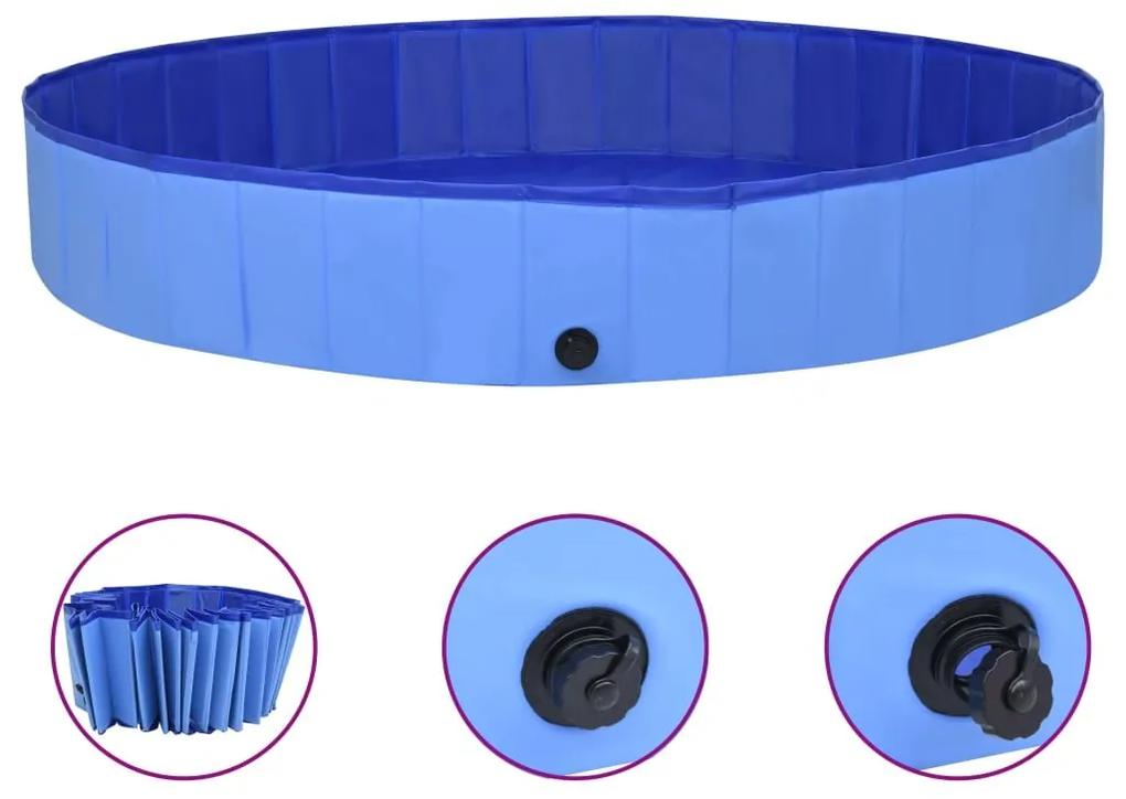 Πισίνα για Σκύλους Πτυσσόμενη Μπλε 300 x 40 εκ. από PVC