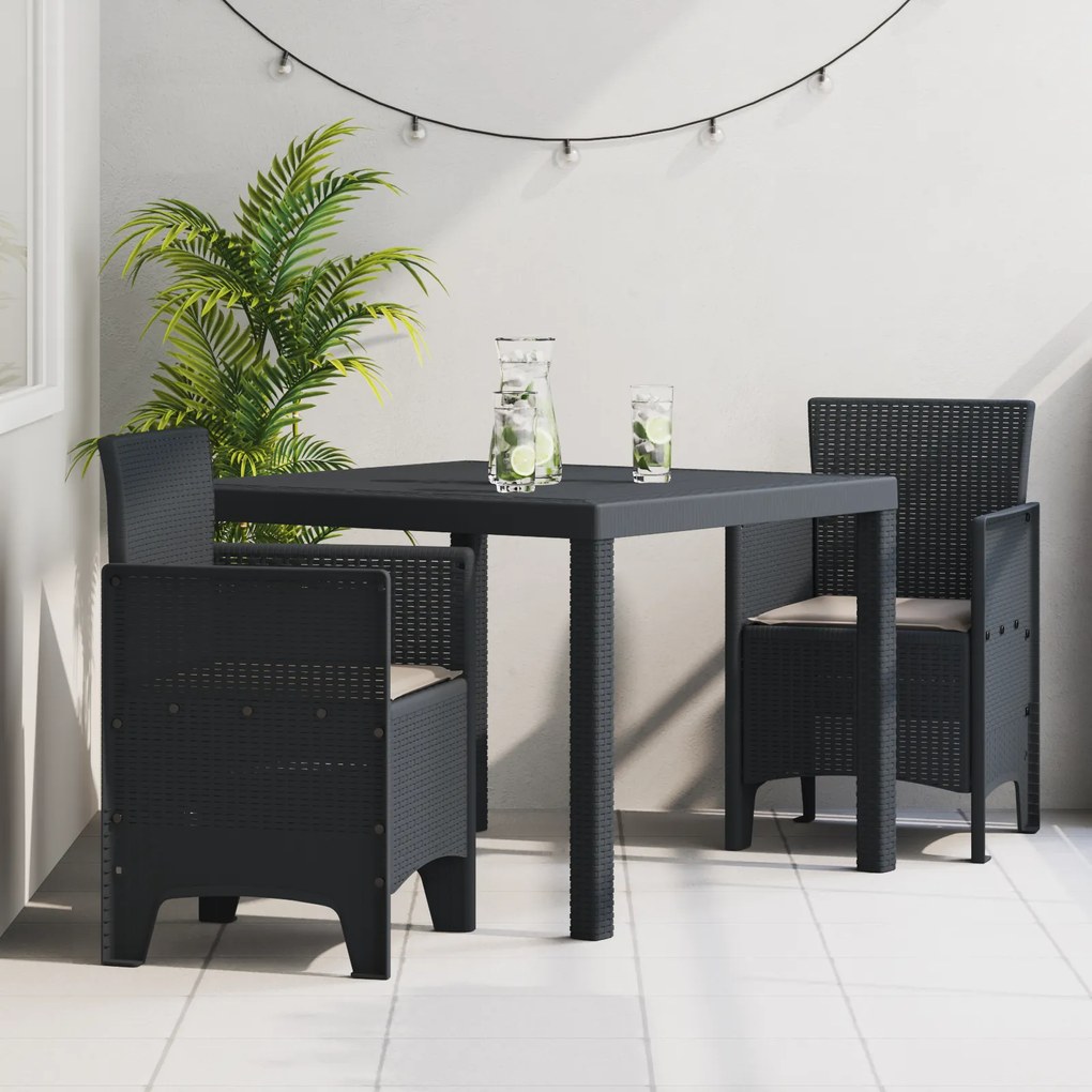 vidaXL Σετ Εξωτερικής Διατροφής 3 pcs Ανθρακί 100 x 100 x 73 εκ