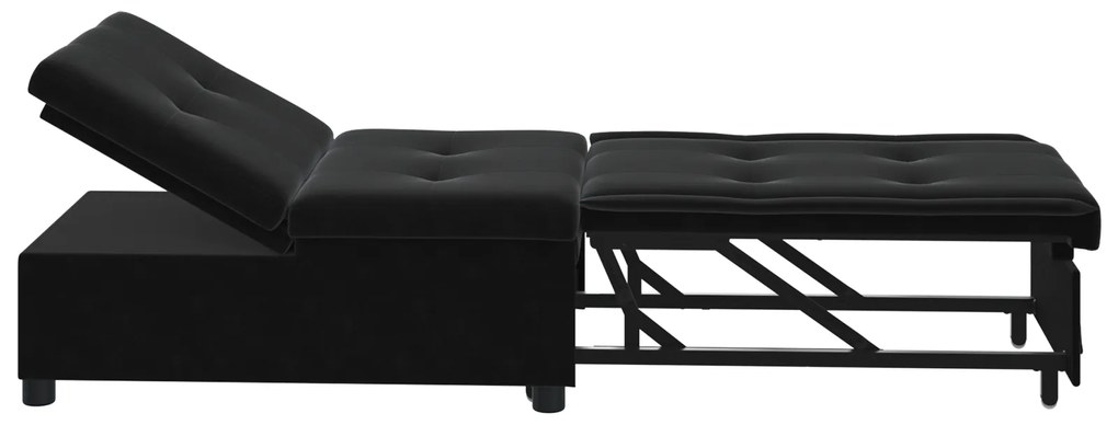 vidaXL Καναπές-Κρεβάτι Μαύρο 67 x 194 x 38 εκ Βελούδο