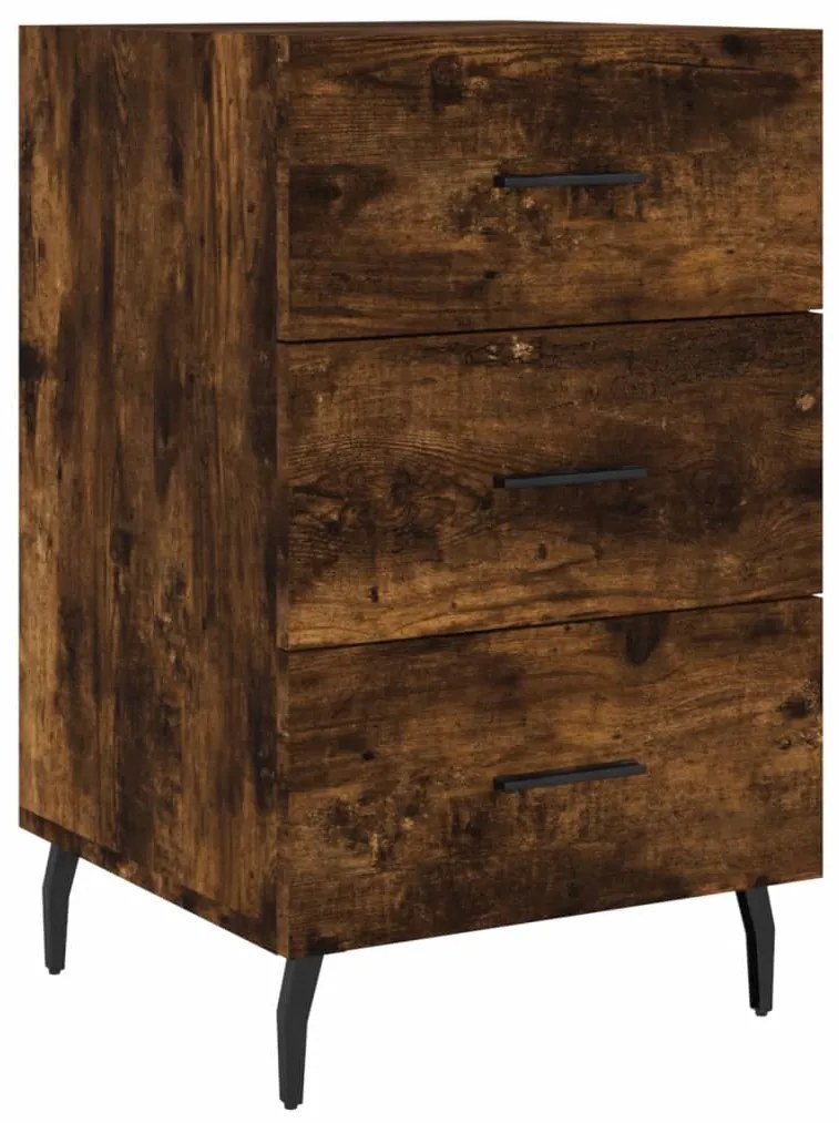 vidaXL Κομοδίνο Καπνιστή Δρυς 40 x 40 x 66 εκ. από Επεξεργασμένο Ξύλο