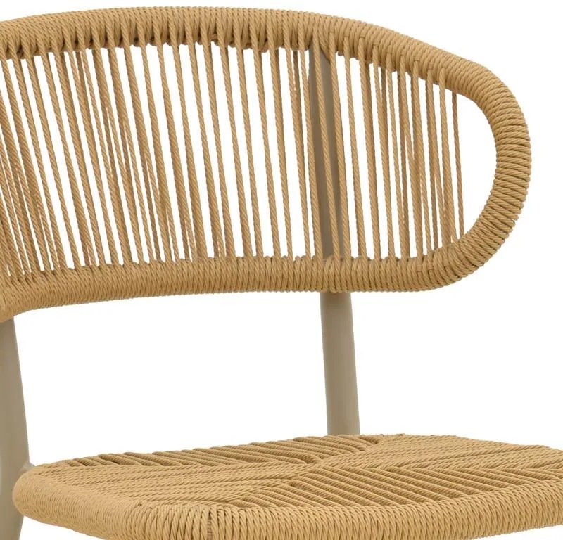 Καρέκλα Agus αλουμινίου-pe rattan στοιβαζόμενη σε καφέ απόχρωση 55x63x77εκ 55x63x77 εκ.