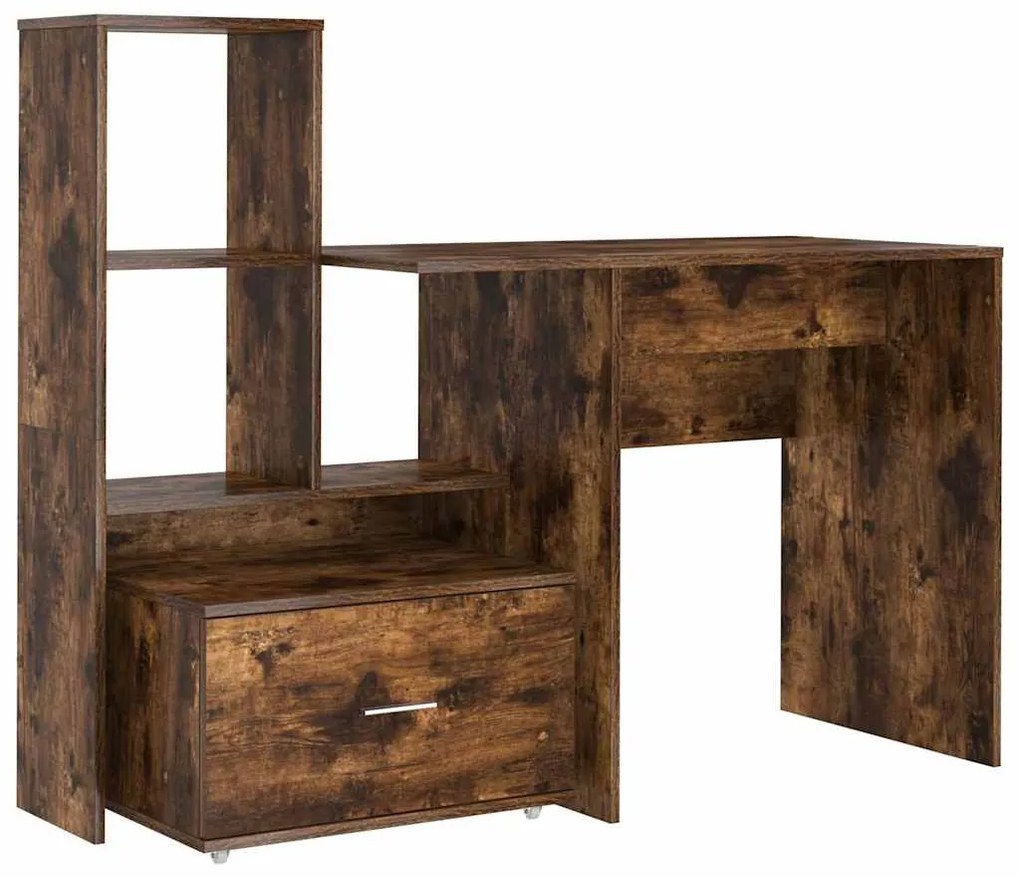 vidaXL Γραφείο Καπνιστό Δρύς 131,5 x 50 x 106,5 εκ. Επεξεργασμένο ξύλο