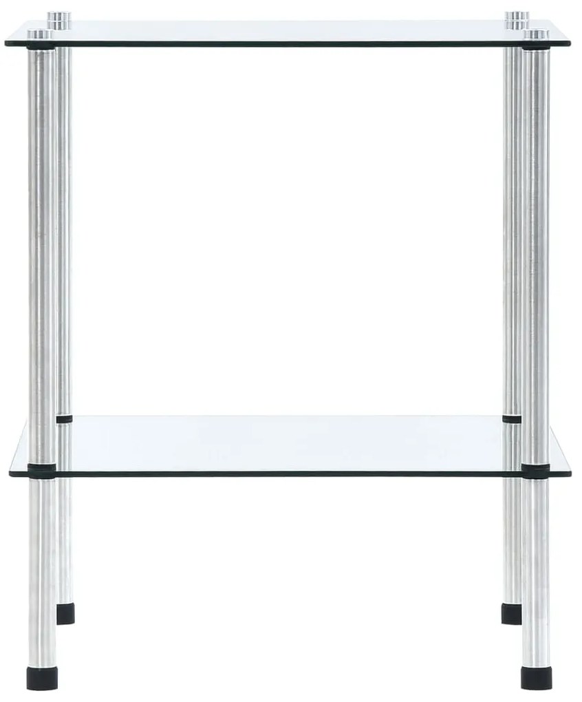 vidaXL Ραφιέρα 2 Επιπέδων Διαφανής 40 x 40 x 47 εκ. από Ψημένο Γυαλί