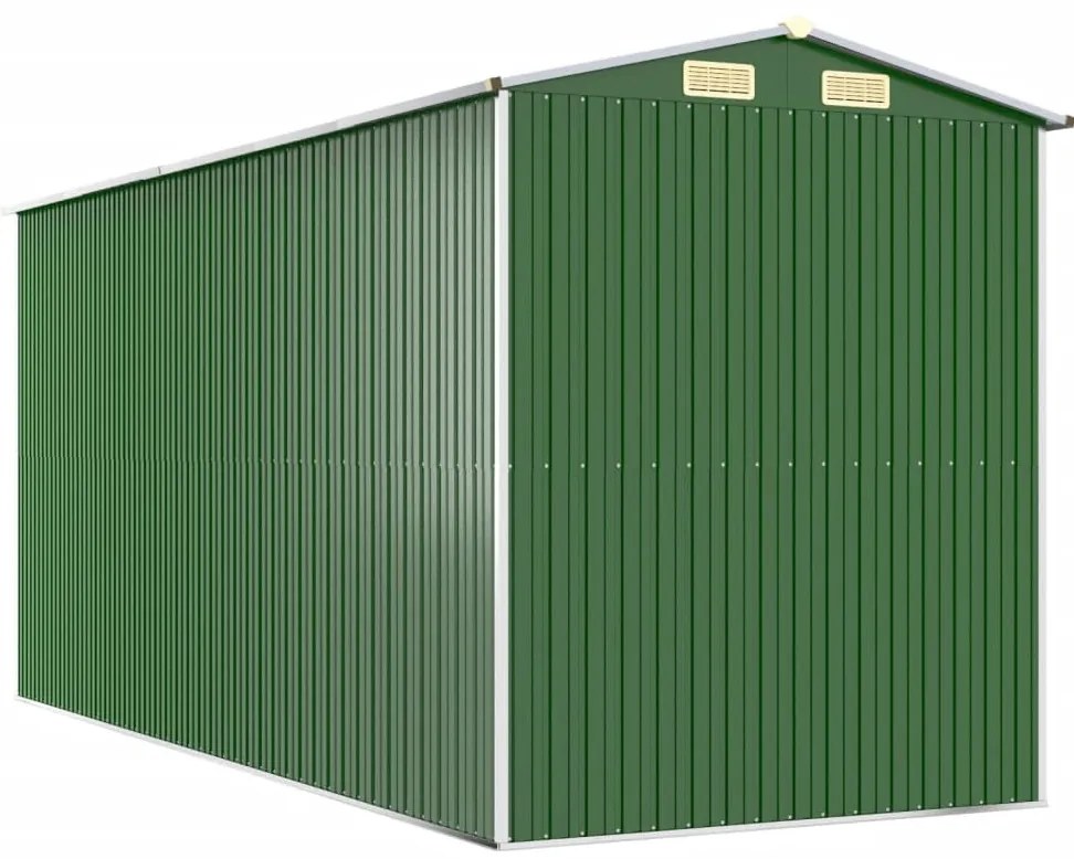 vidaXL Αποθήκη Κήπου Πράσινη 192x440x223 εκ. Γαλβανισμένο Ατσάλι