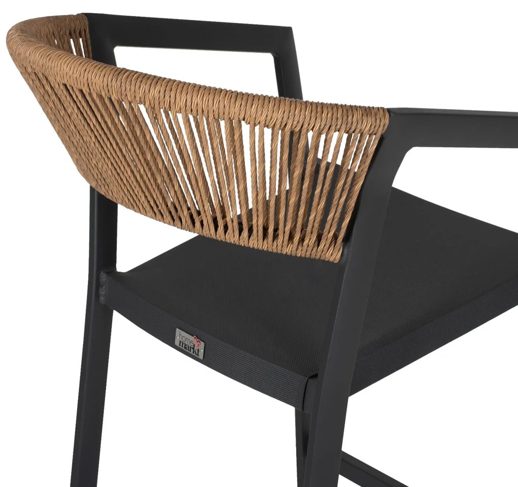 ΣΚΑΜΠΟ ΑΛΟΥΜΙΝΙΟΥ ΜΕ ΜΠΡΑΤΣΑ ΑΝΘΡΑΚΙ PE RATTAN TEXTLINE 56x58x105Y εκ. 56x58x105 εκ.