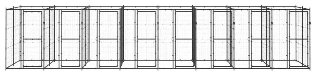 Κλουβί Σκύλου Εξωτερικού Χώρου 19,36 μ² από Ατσάλι - Μαύρο