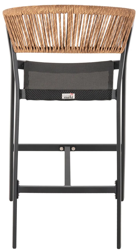ΣΚΑΜΠΟ ΑΛΟΥΜΙΝΙΟΥ HM5892.15 ΜΕΣΑΙΟΥ ΥΨΟΥΣ RATTAN & TEXTLINE ΜΑΥΡΟ ΜΠΕΖ 56,5x57x99,5Y (1 Τεμμάχια)