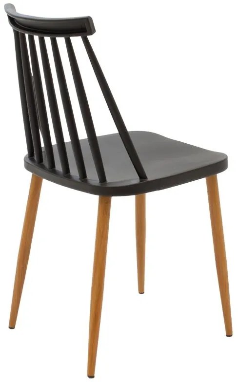 Σετ Τραπεζαρίας Aurora-Julita σετ 3τεμ pp-mdf σε μαύρη-φυσική απόχρωση Φ60x73εκ 60x60x73 εκ.